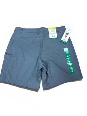 Eddie Bauer Rainier Shorts Gray Size 12 Water Repellant Stretch Security Pocket